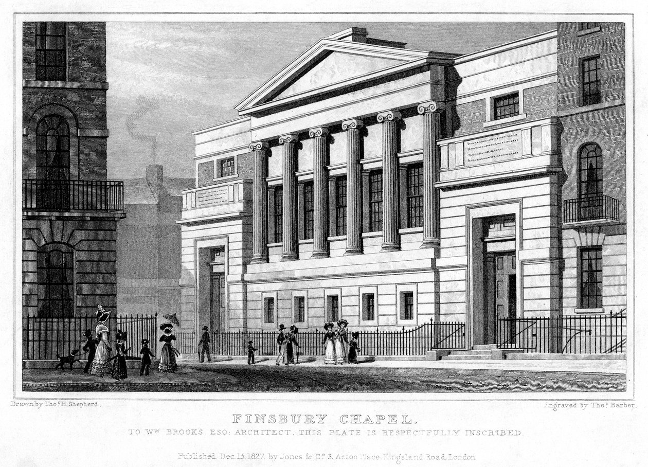 Finsbury Chapel, Islington, London, 1827. af Thomas Barber