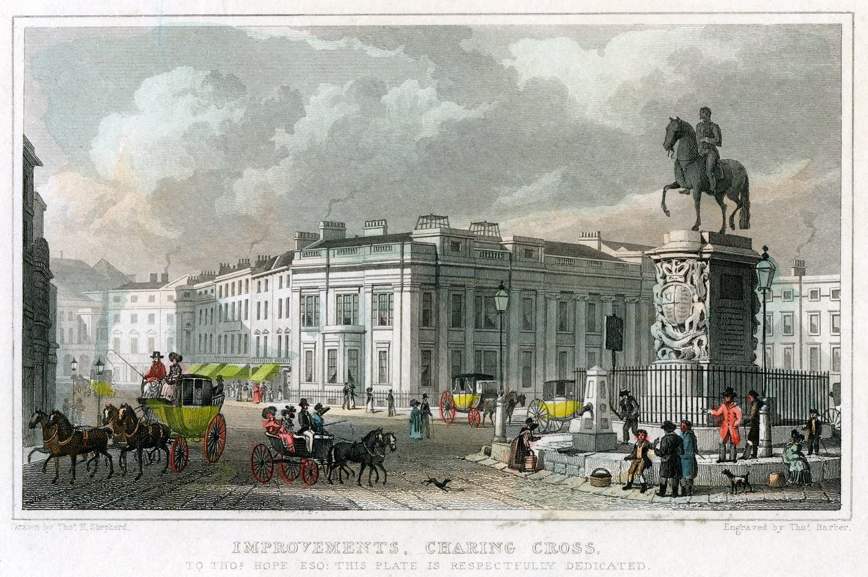 Forbedringer, Charing Cross, Westminster, London, 1828. af Thomas Barber
