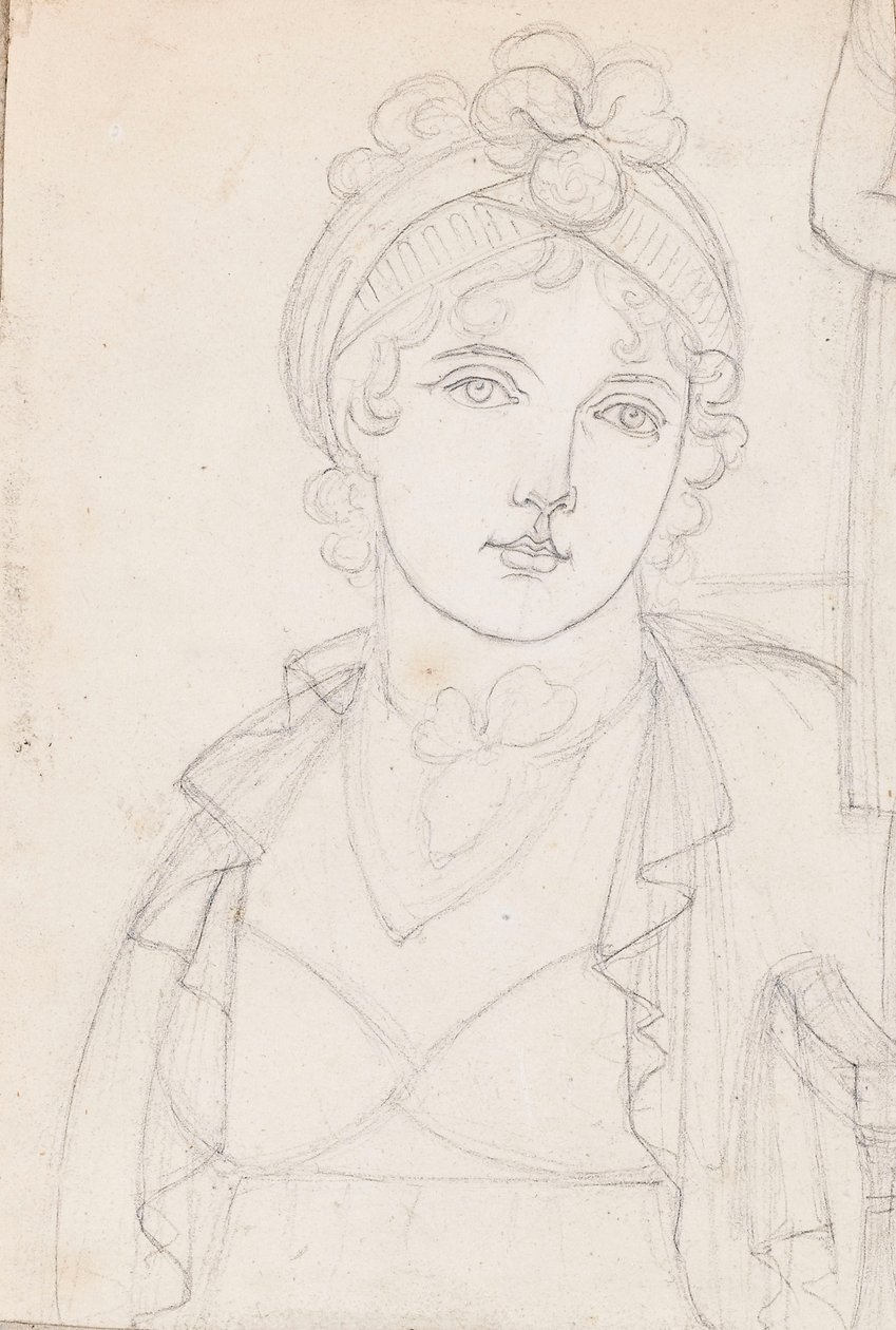 Et portræt af Emma Hamilton med hoved og skuldre af Thomas Baxter