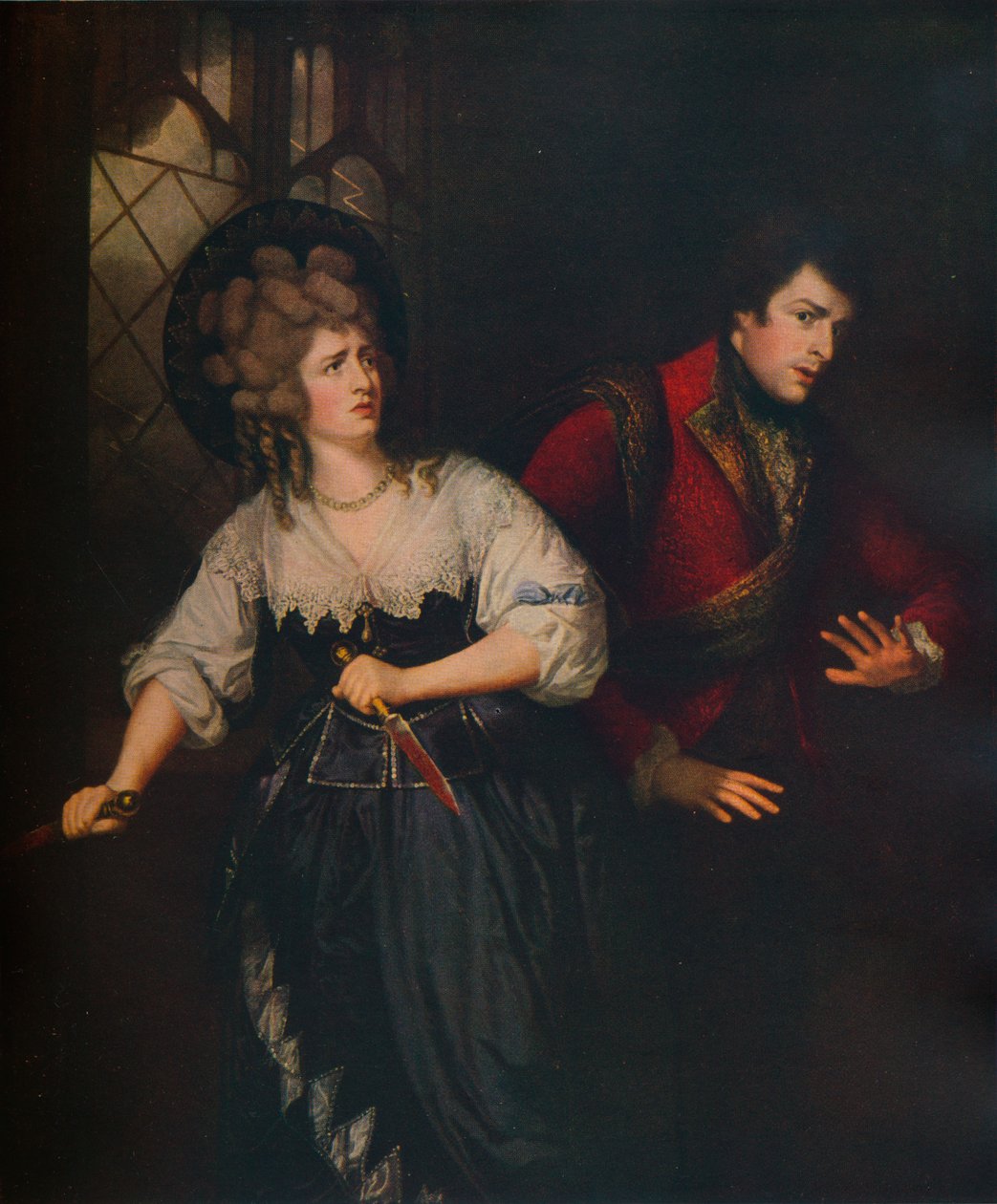 Mrs. Siddons og J. P. Kemble i Dolk-scenen fra Macbeth, 1786 af Thomas Beach
