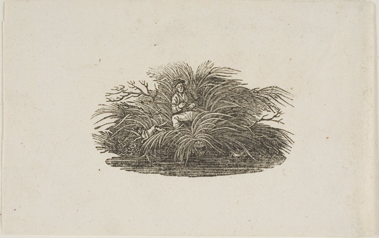 Halestykke: Man in Bush af Thomas Bewick