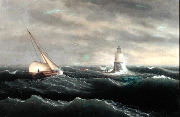 Fyrtårn (olie på lærred) af Thomas Birch