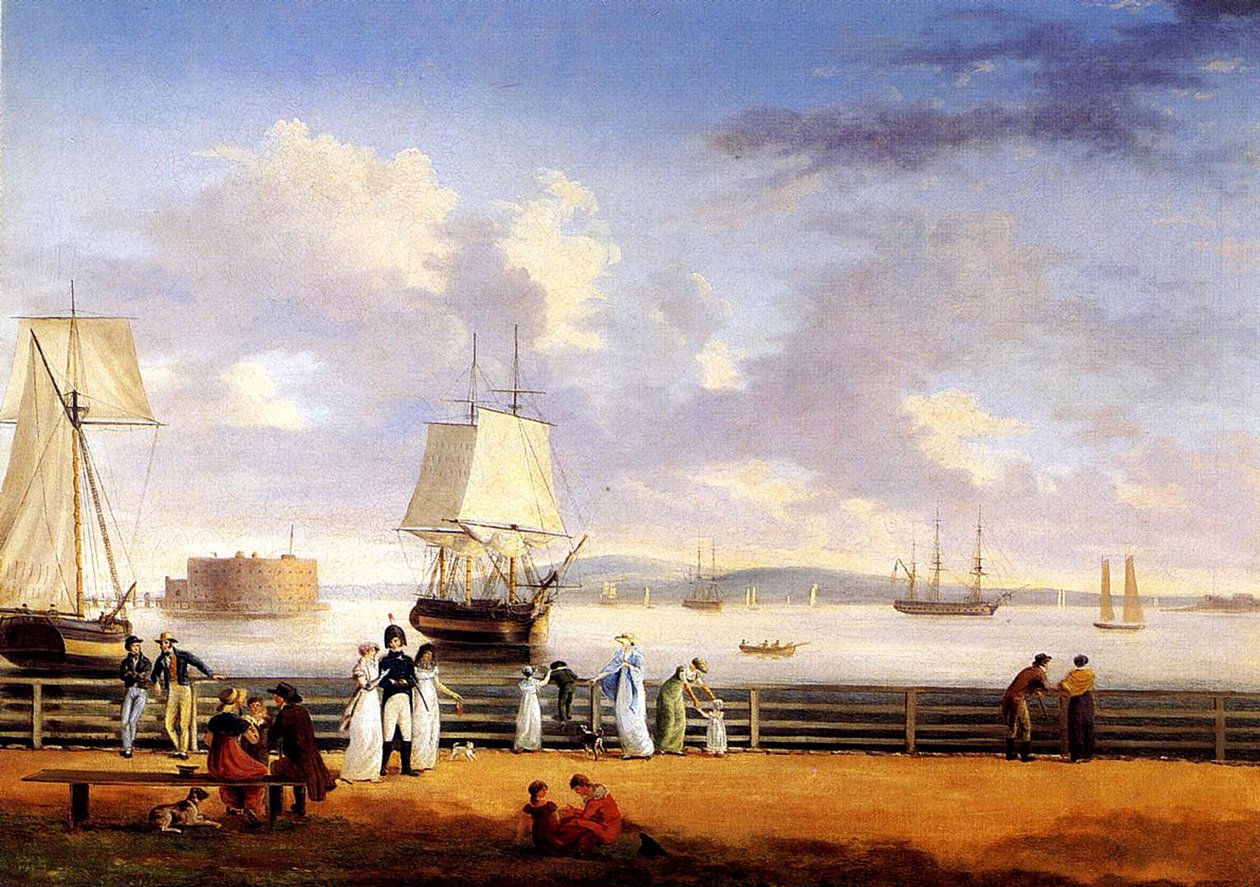 New York Harbour, ca. 1810 af Thomas Birch