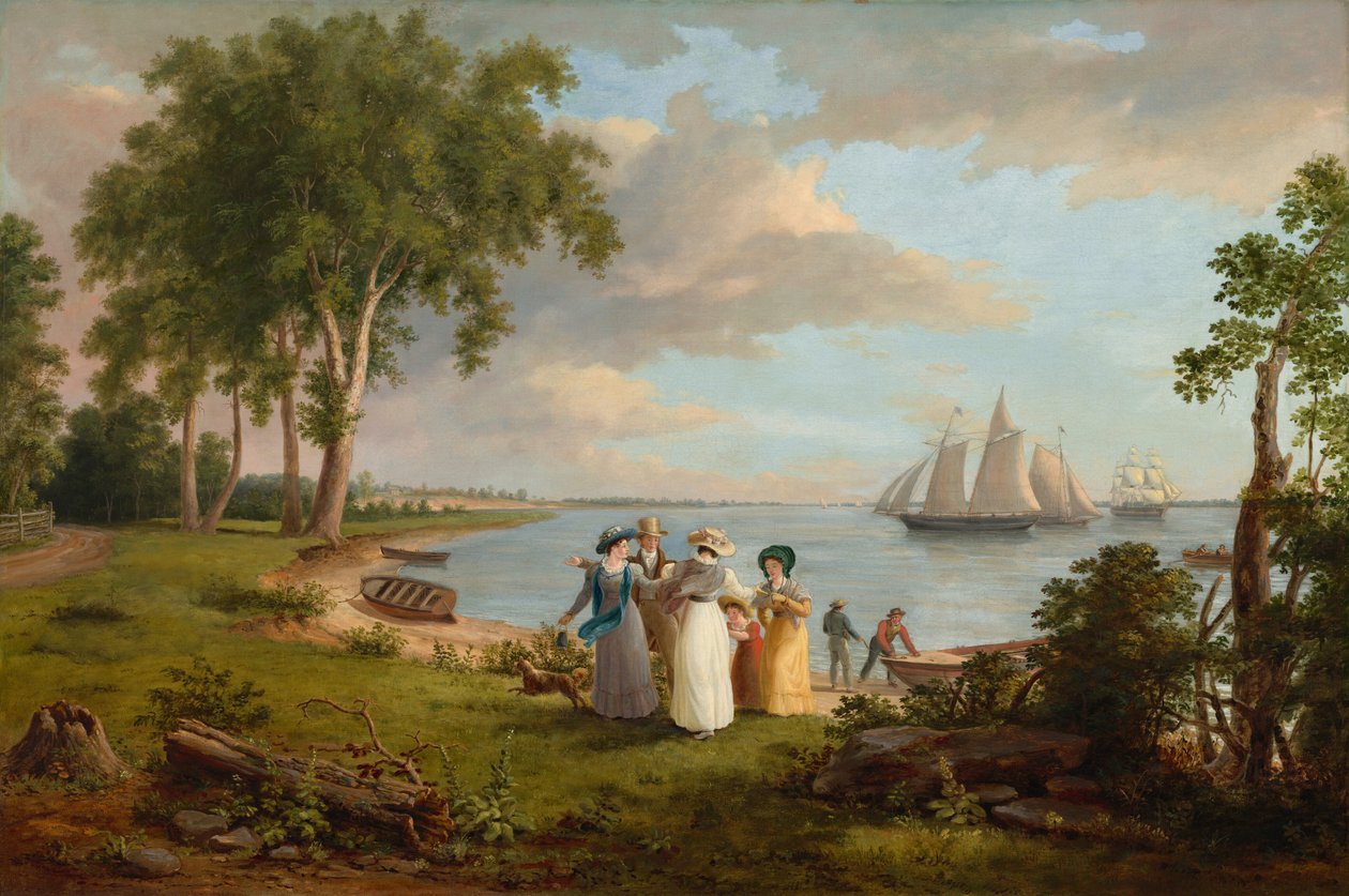 Udsigt over Delaware nær Philadelphia, 1831. af Thomas Birch