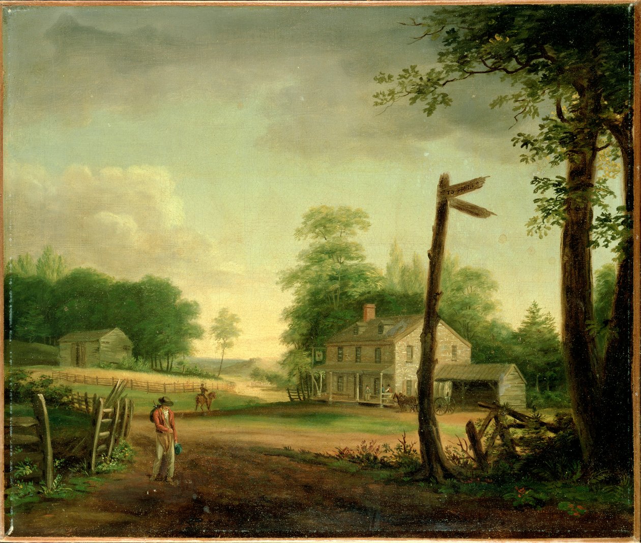 Wayside Inn på vej til Philadelphia af Thomas Birch