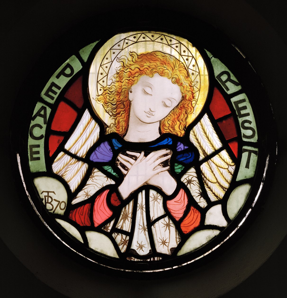 Angel, Peace and Rest, 1870 (farvet glas) af Thomas Boddington