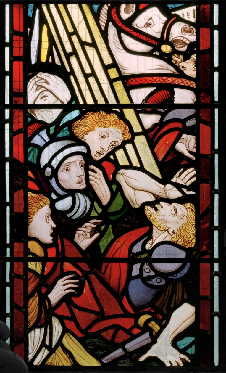 Ye Damned, ca. 1866 (farvet glas) af Thomas Boddington