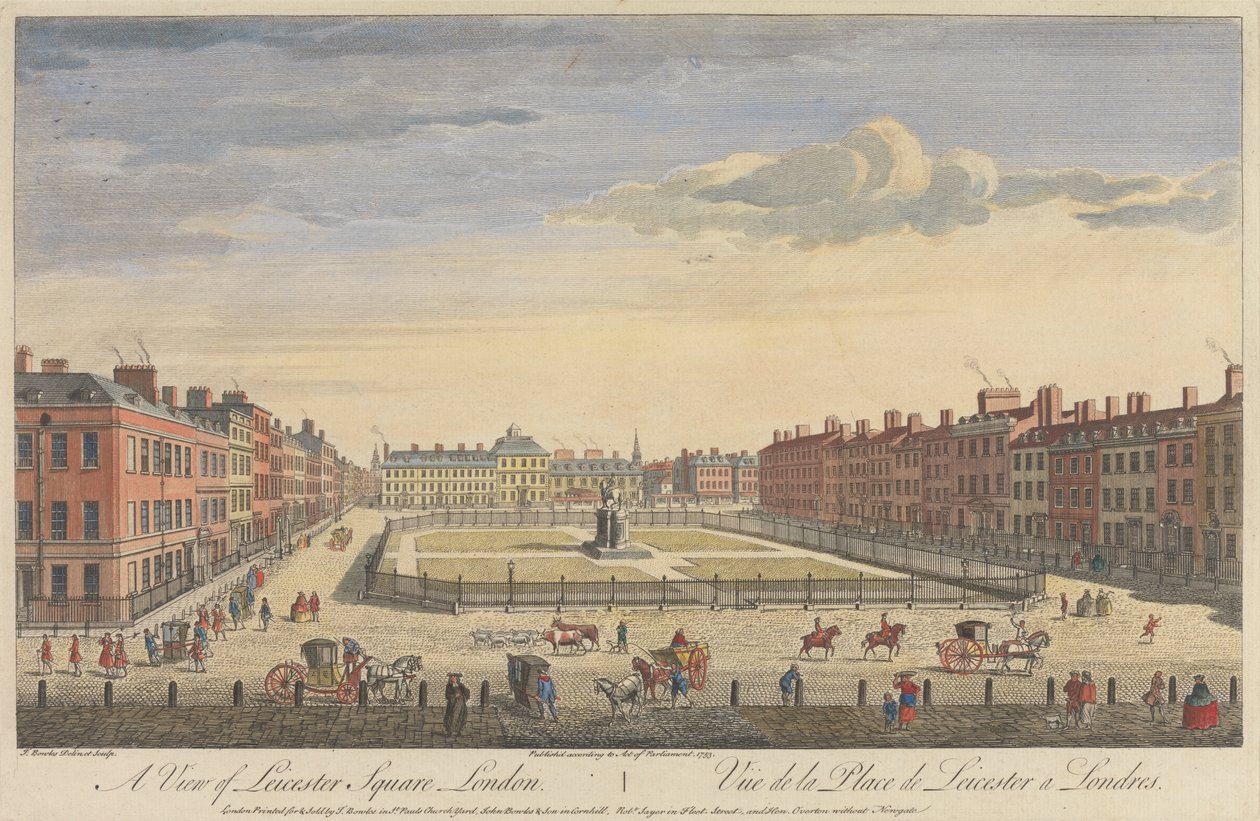 Udsigt over Leicester Square, London af Thomas Bowles