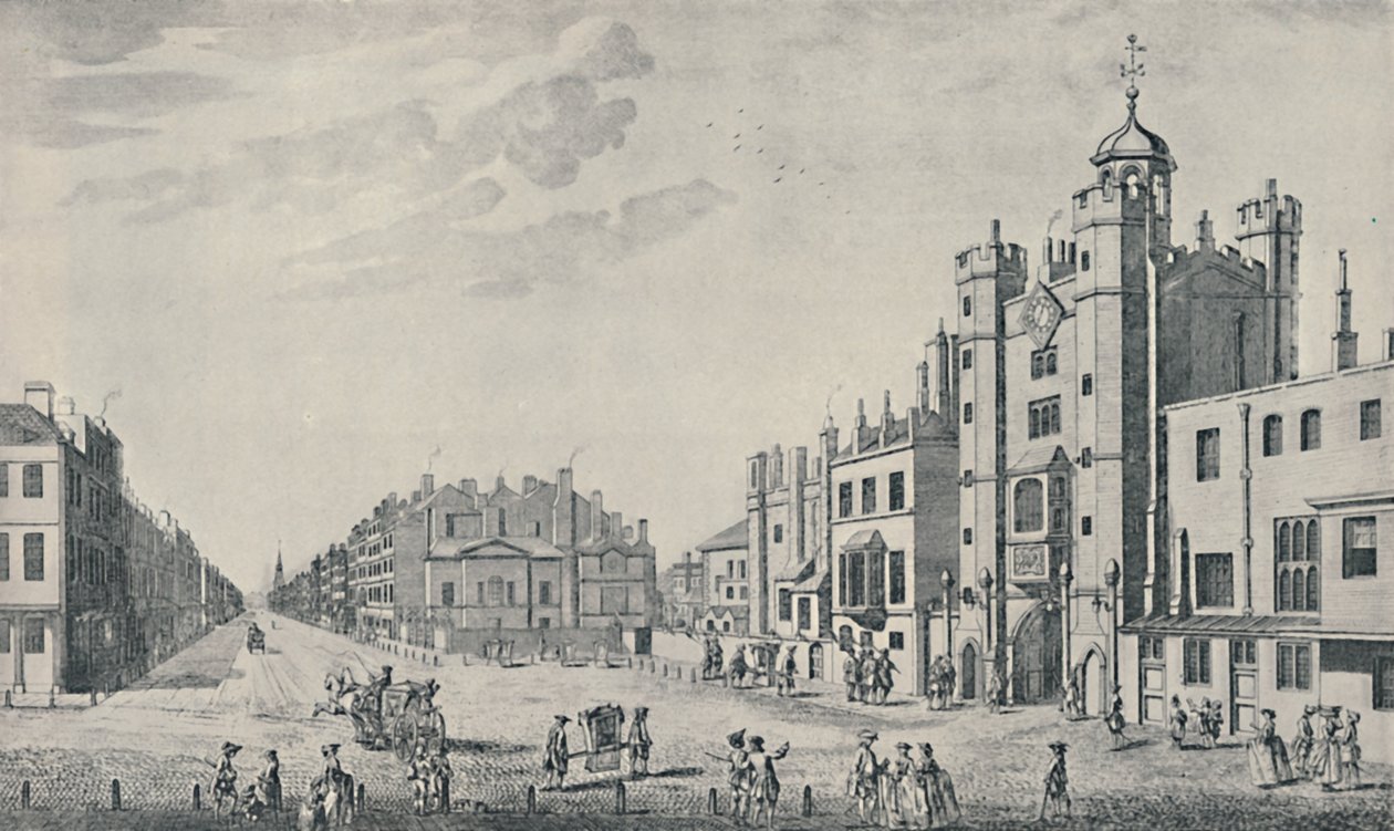Udenfor St. James Palace, Pall Mall, 1740-1760, 1920 af Thomas Bowles