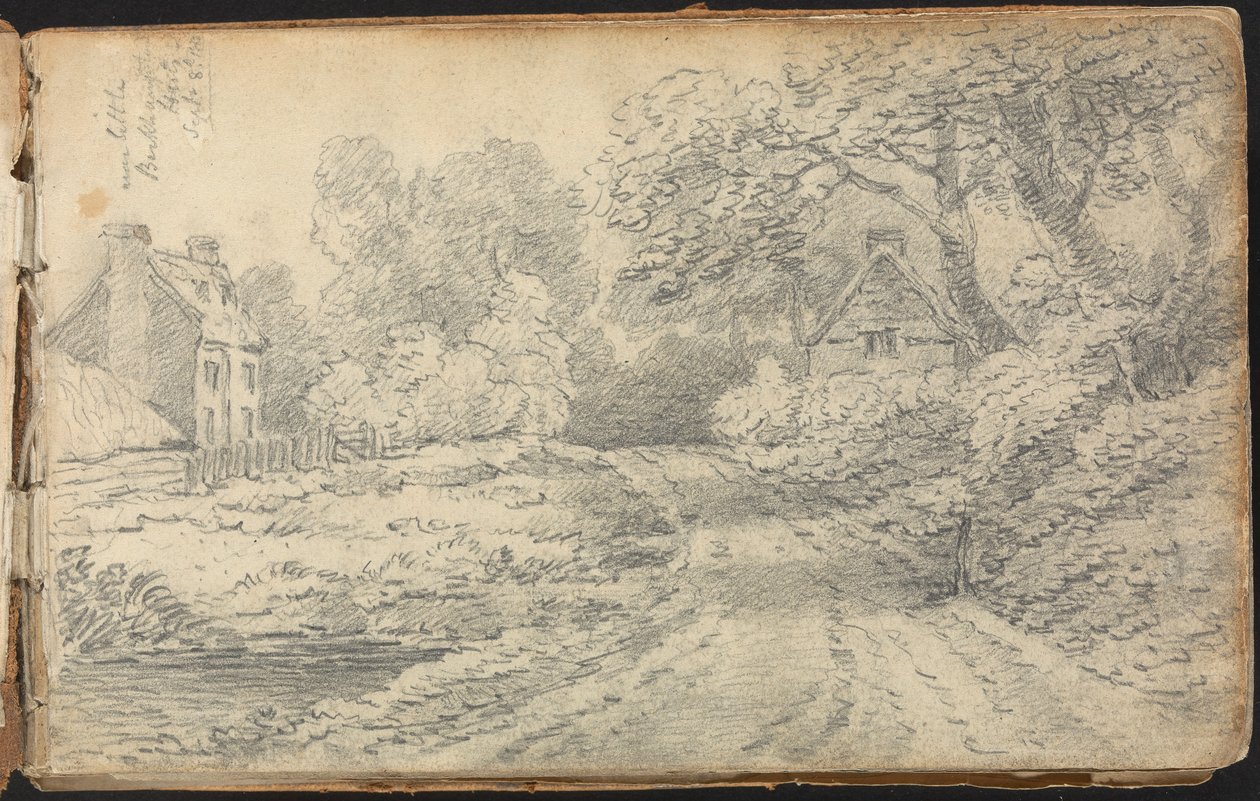 Album of Landscape and Figure Studies: A Road near Berkhamsted, Hertfordshire. 8. september 1811 af Thomas Bradshaw