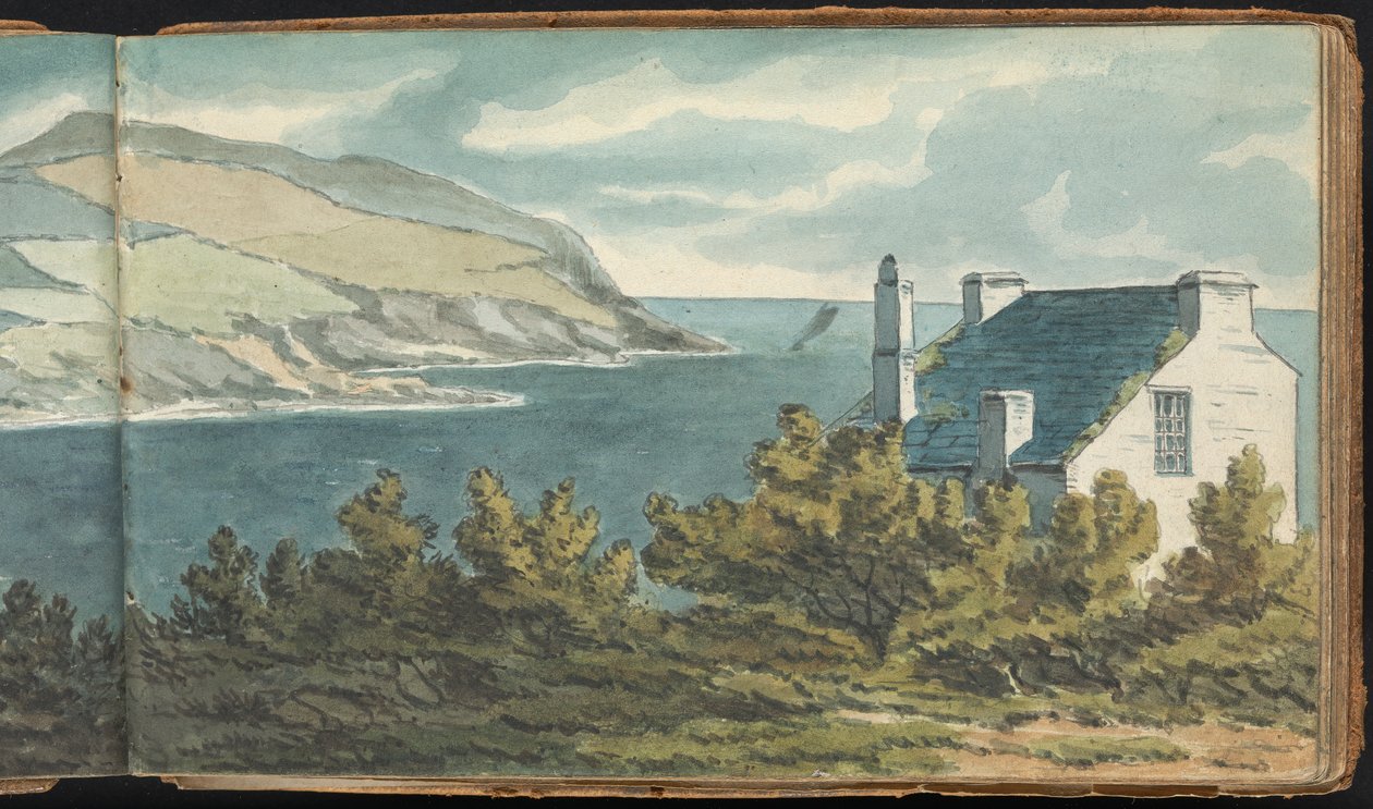 Album med landskabs- og figurstudier: Rocky Coastal Scene af Thomas Bradshaw