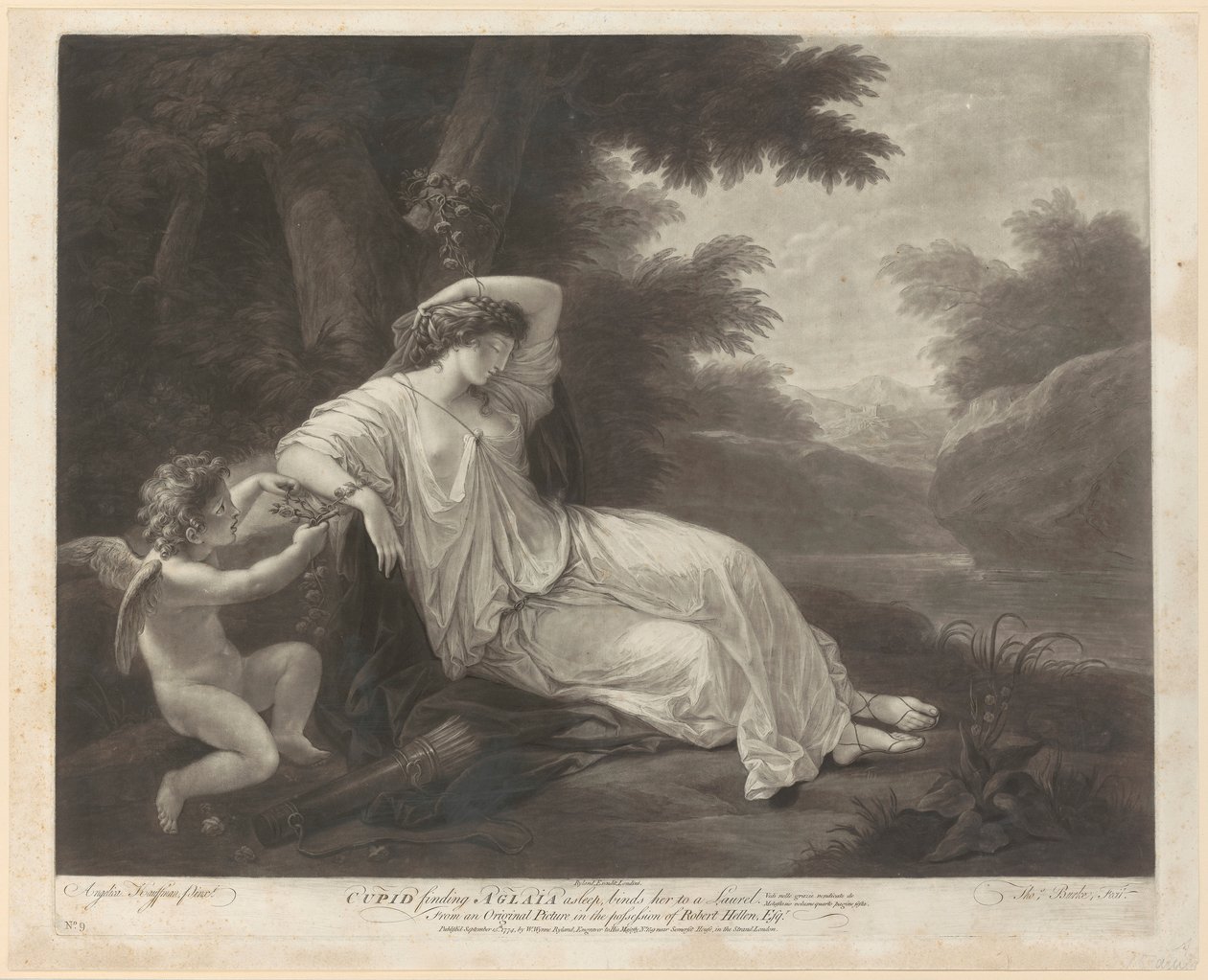 Cupido finder Aglaia sovende af Thomas Burke