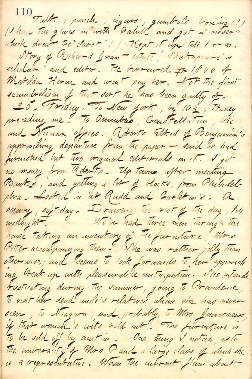 Thomas Butler Gunn Diaries- bind 10, side 123, 24.-25. Februar 1859 af Thomas Butler Gunn