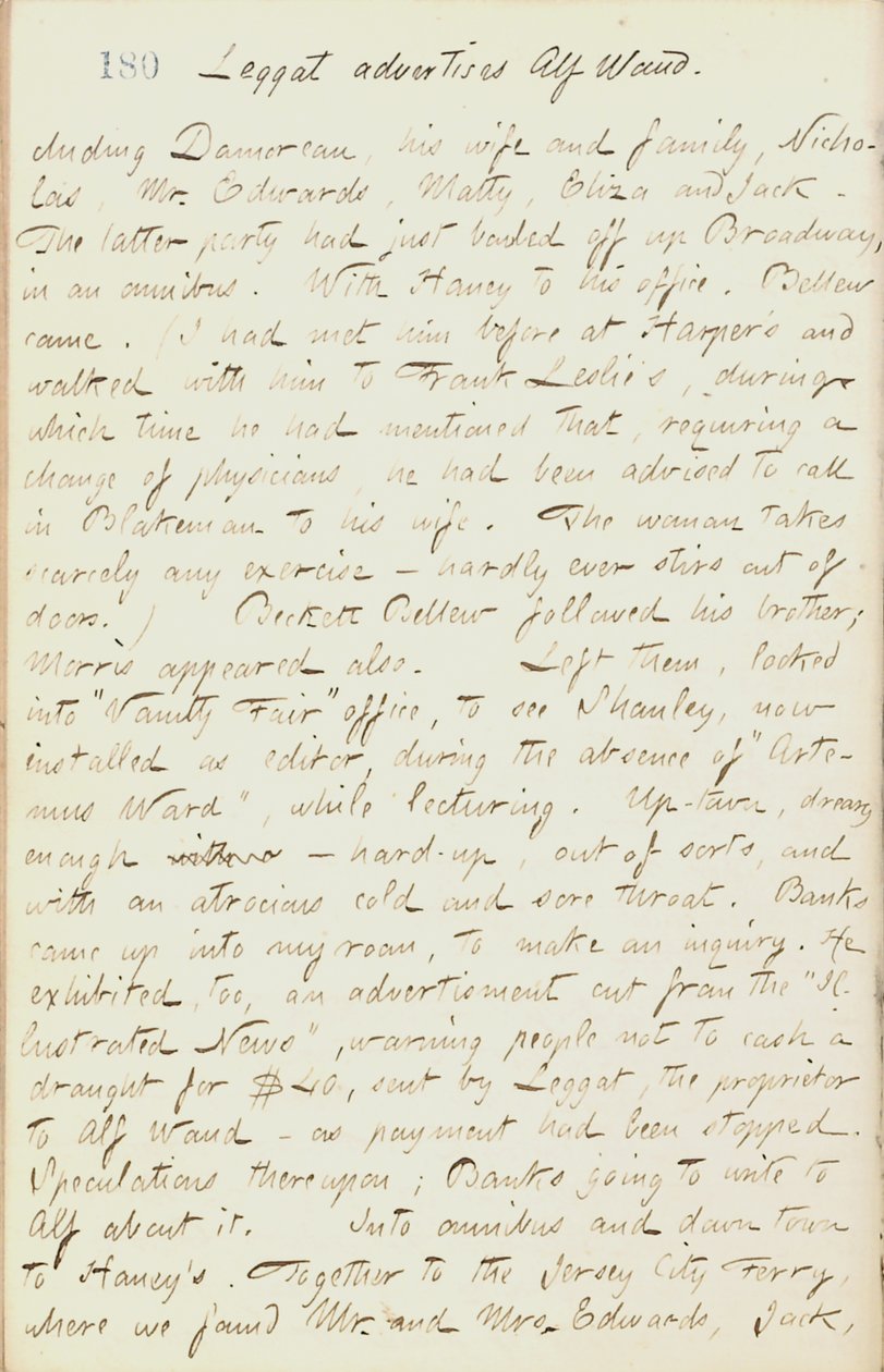 Thomas Butler Gunn Diaries- bind 18, side 198, 29. januar 1862 af Thomas Butler Gunn