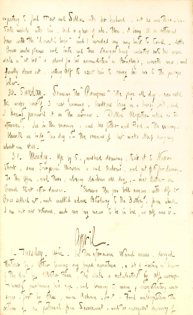 Thomas Butler Gunn Diaries- bind 2, side 70, 29. marts- 1. april 1851 af Thomas Butler Gunn