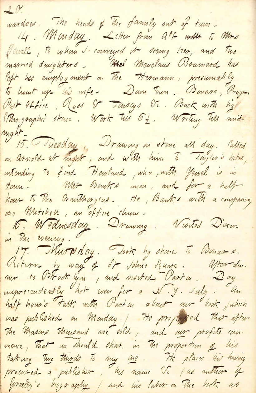 Thomas Butler Gunn Diaries- bind 8, side 27, 13.-17. Juli 1856 af Thomas Butler Gunn