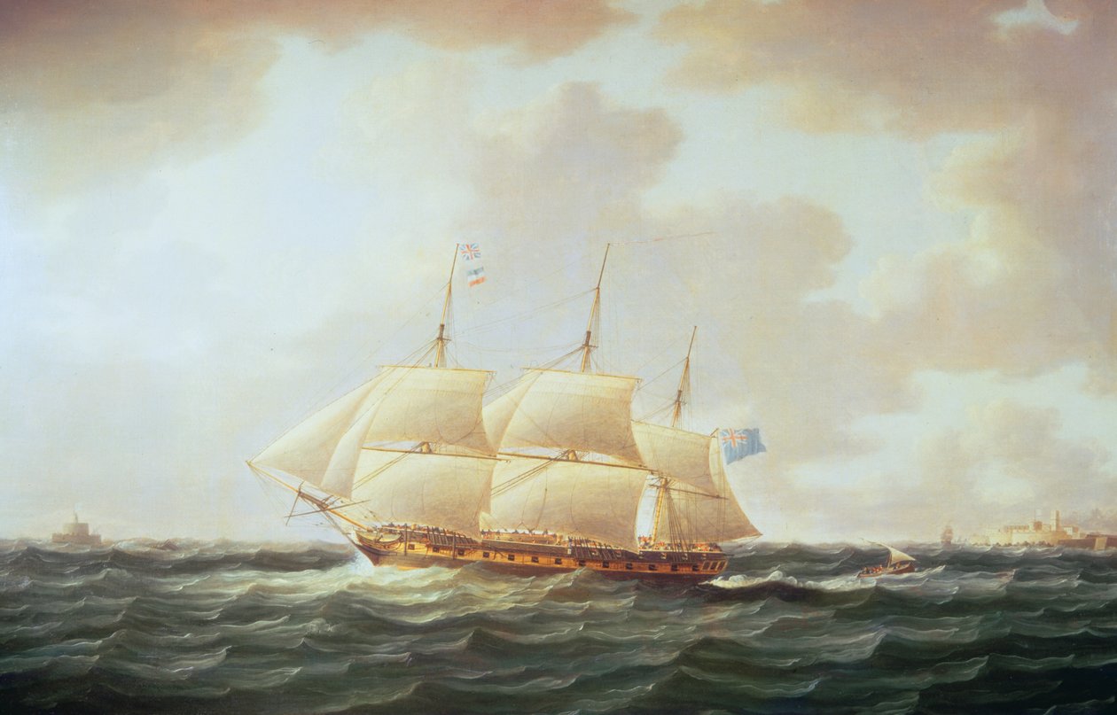 H.M.S. Minerva af Thomas Buttersworth