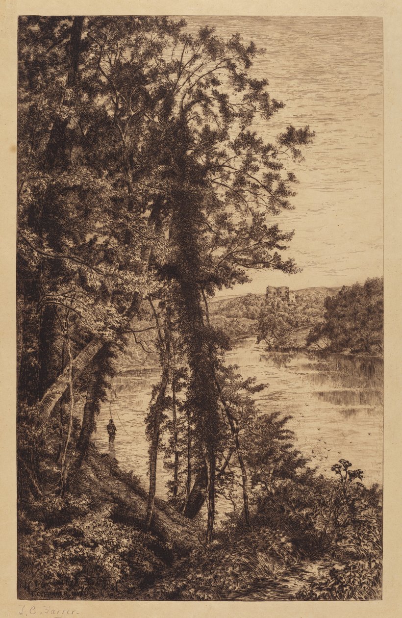 Uden titel (Landskab med fisker) af Thomas C. Farrer