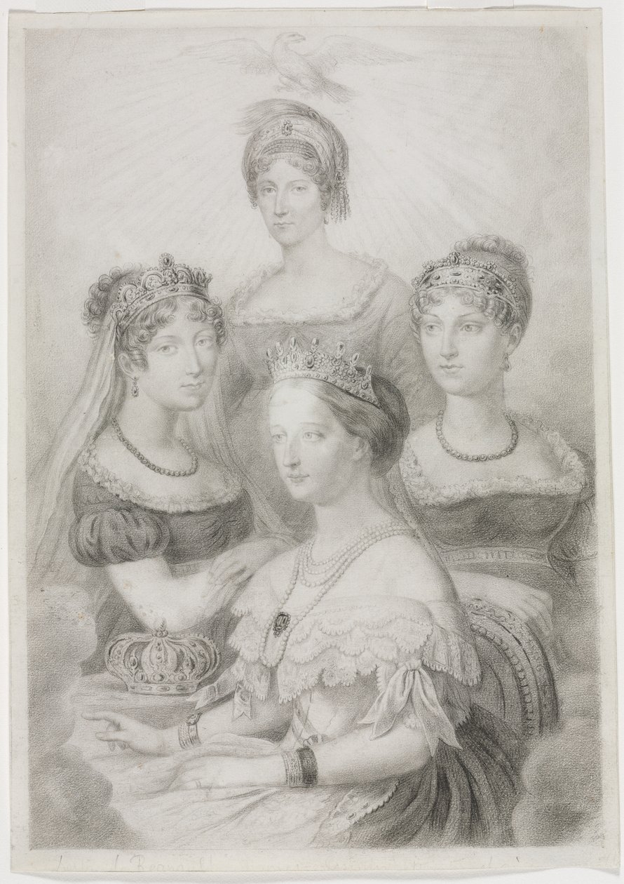 Bonaparte kvinder (sort kridt ) af Thomas Casimir Regnault