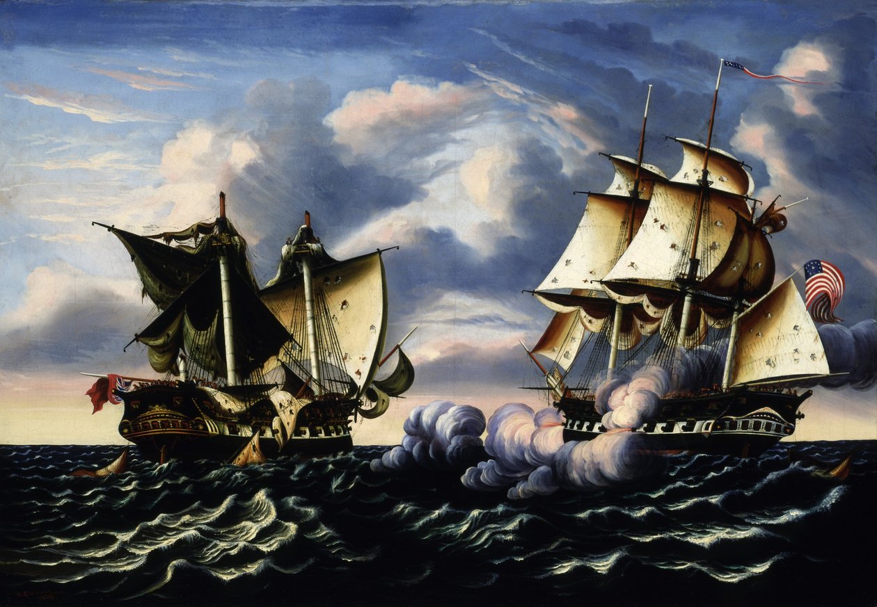 Kapring af H.B.M. Fregatten Macedonian af den amerikanske fregat United States, 25. oktober 1812 af Thomas Chambers