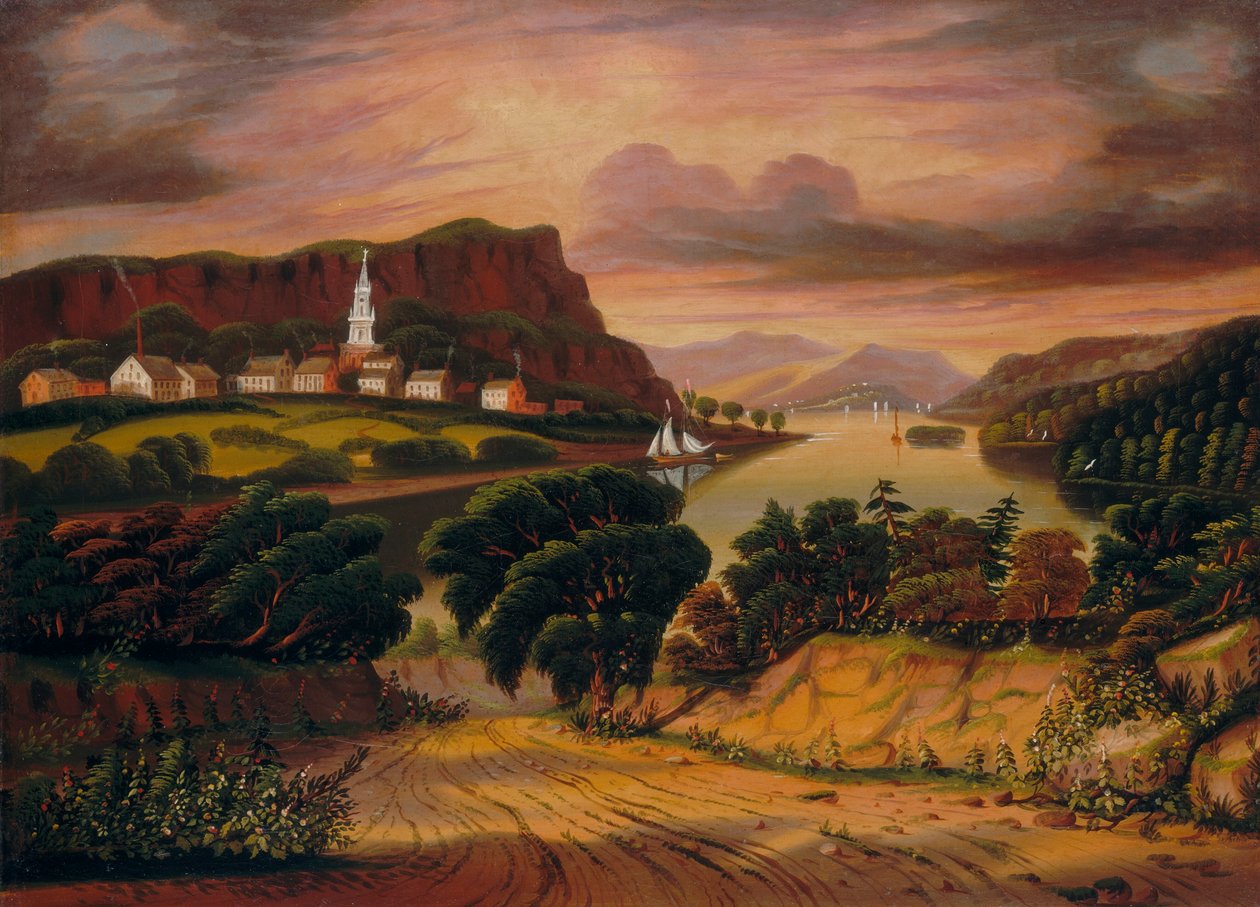 Lake George og landsbyen Caldwell af Thomas Chambers
