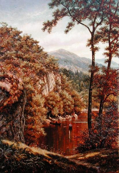 Sommerdag på en bjergsø af Thomas Charles Farrer
