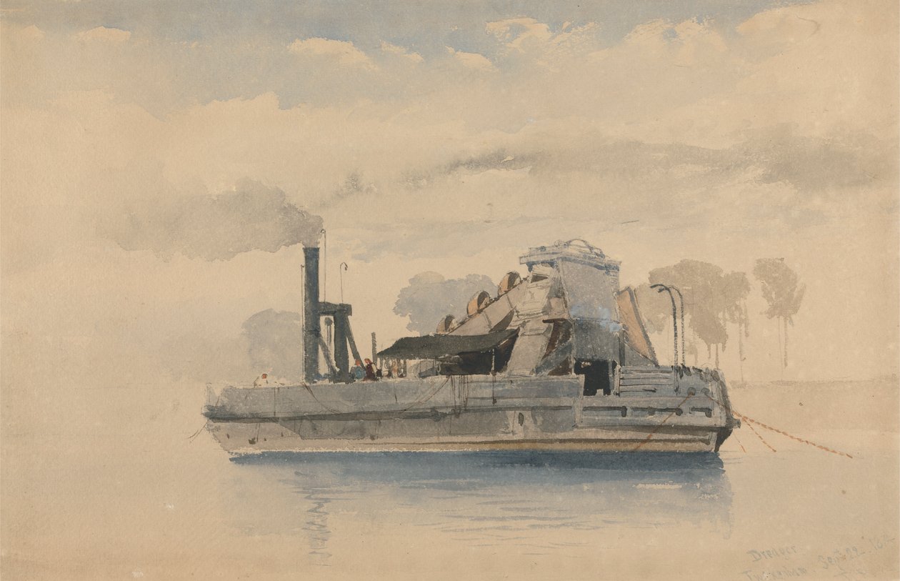 Dredger ved Twickenham, 22. september 1874 af Thomas Charles Leeson Rowbotham