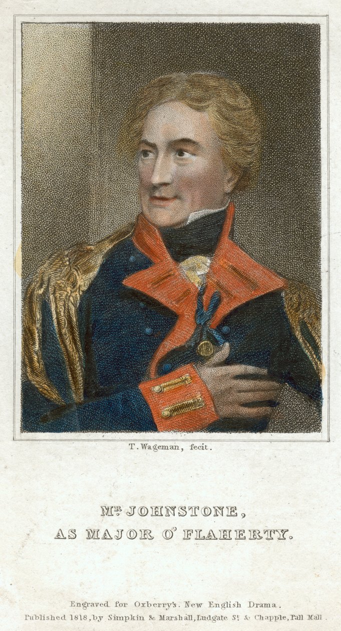 Johnstone som major OFlaherty, 1818. af Thomas Charles Wageman