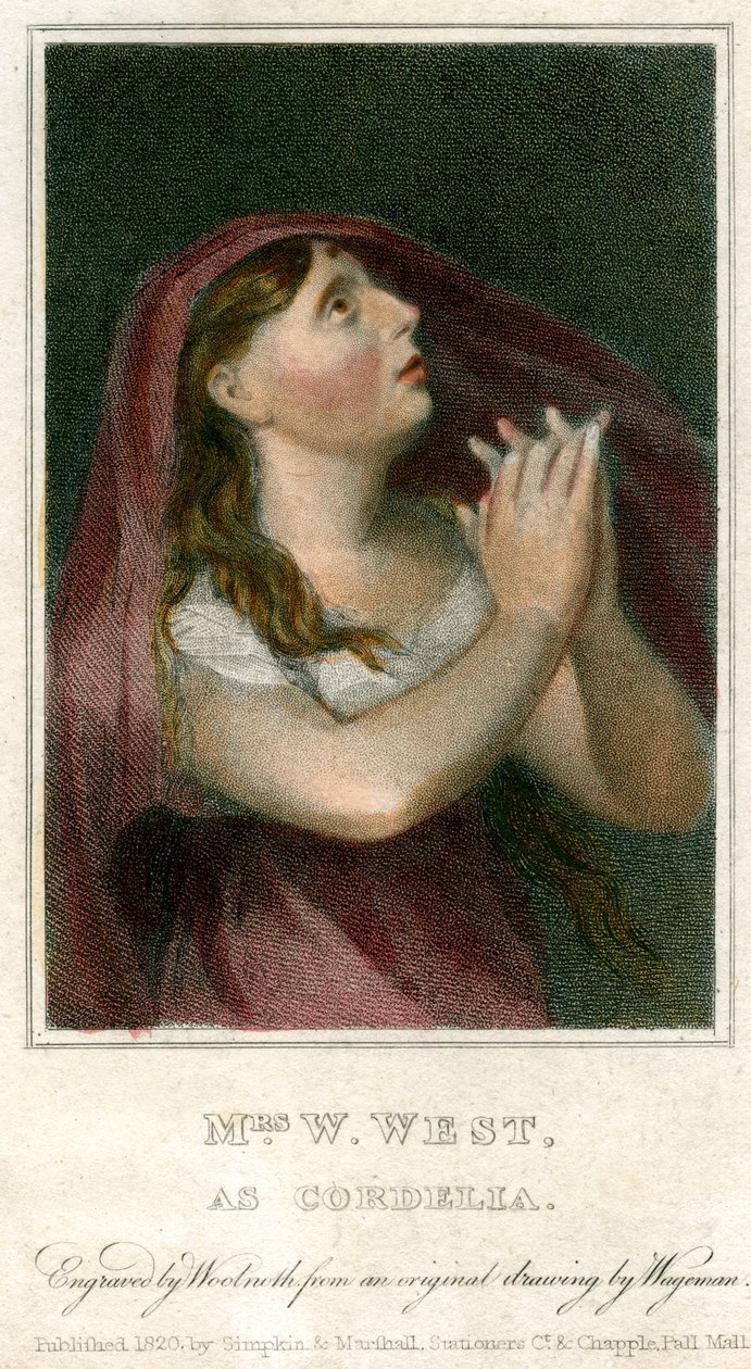 Mrs W West som Cordelia, 1820. af Thomas Charles Wageman