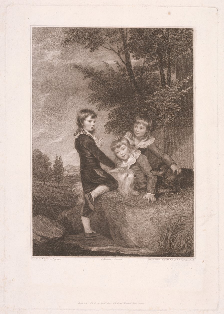 Thomas Philip tredje Lord Grantham, derefter Earl De Grey, med sine brødre, Frederick John og Philip af Thomas Cheesman