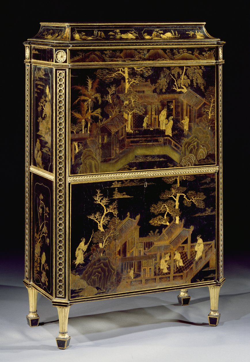 Lakeret damesekretær, fremstillet til Harewood House af Thomas Chippendale