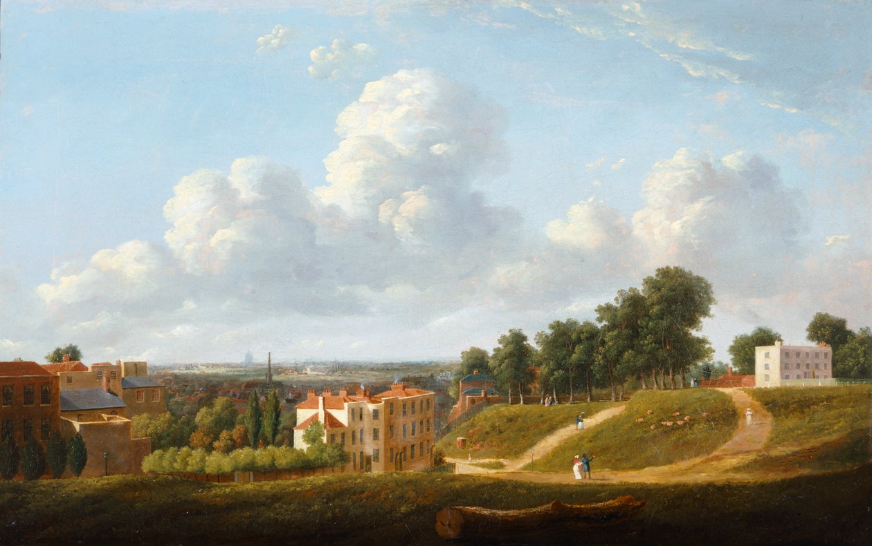 Udsigt over Crooms Hill med udsigt over Hyde Vale, efter 1824 (olie på lærred) af Thomas Christopher Hofland