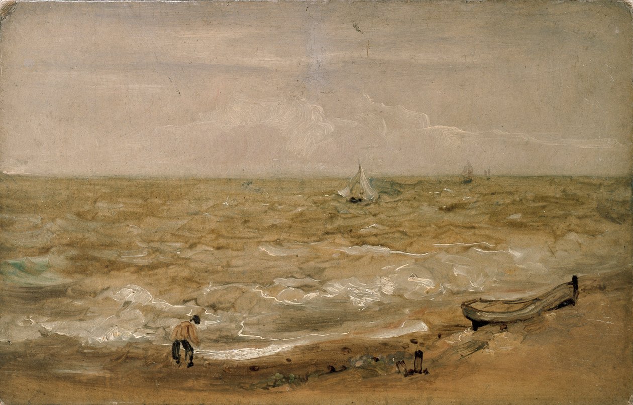 Strandscene, begyndelsen af det 19. århundrede af Thomas Churchyard