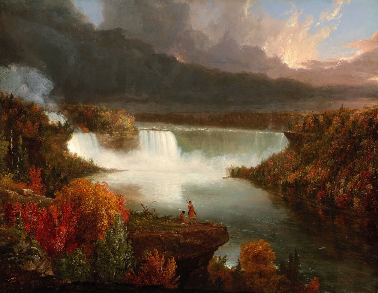 Fjern udsigt over Niagara Falls af Thomas Cole