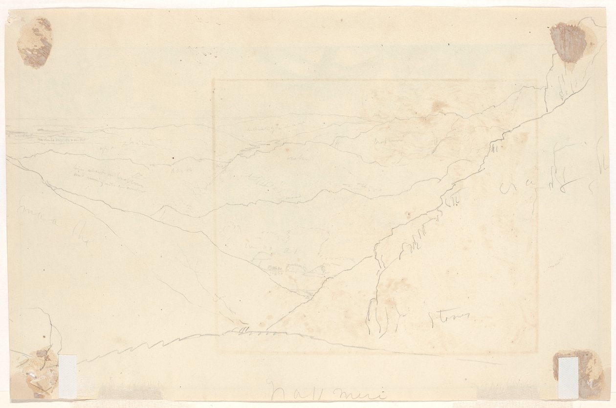 Bjerglandskab [verso] af Thomas Cole