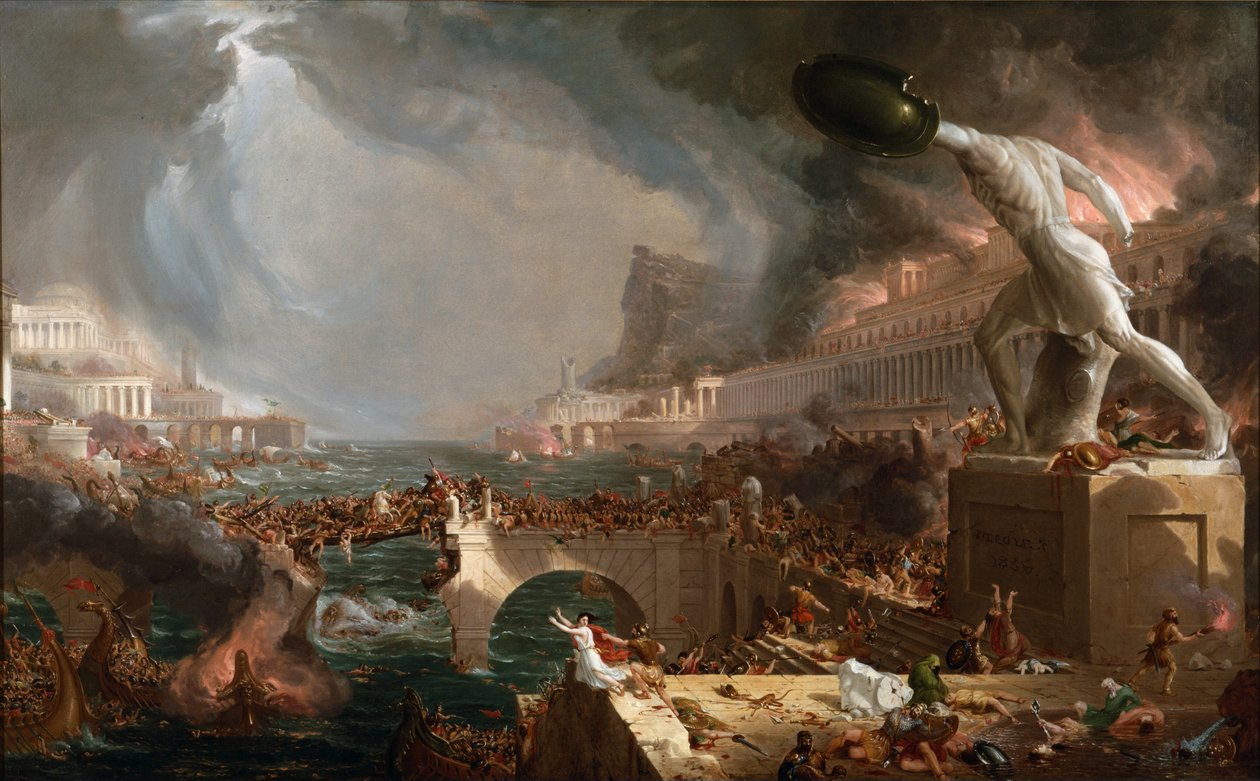 SAC DE ROME (455) - Le Destin des Empires - Destruction - Par Thomas Cole - 1836- New York Historical Society - (Rom, Romerrig af Rom, sæk med Rom af Thomas Cole