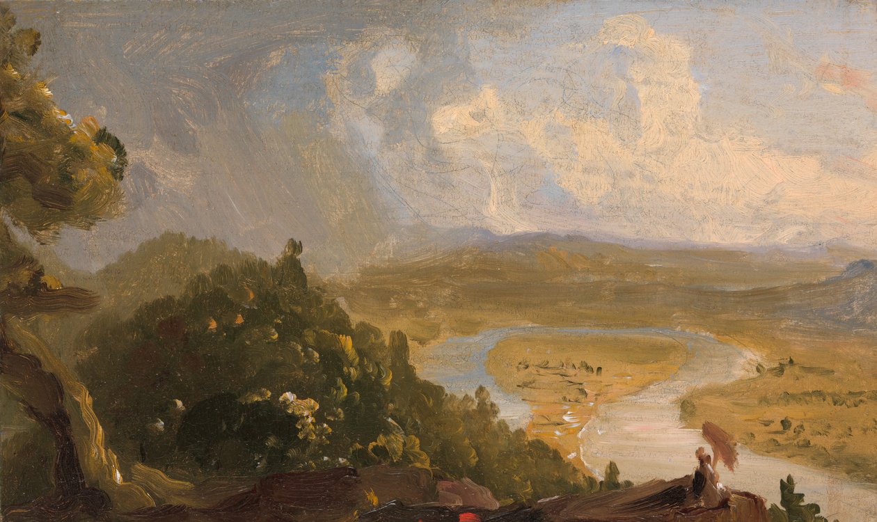 Skitse til udsigt fra Mount Holyoke, Northampton, Massachusetts..., The Oxbow, 1836. af Thomas Cole