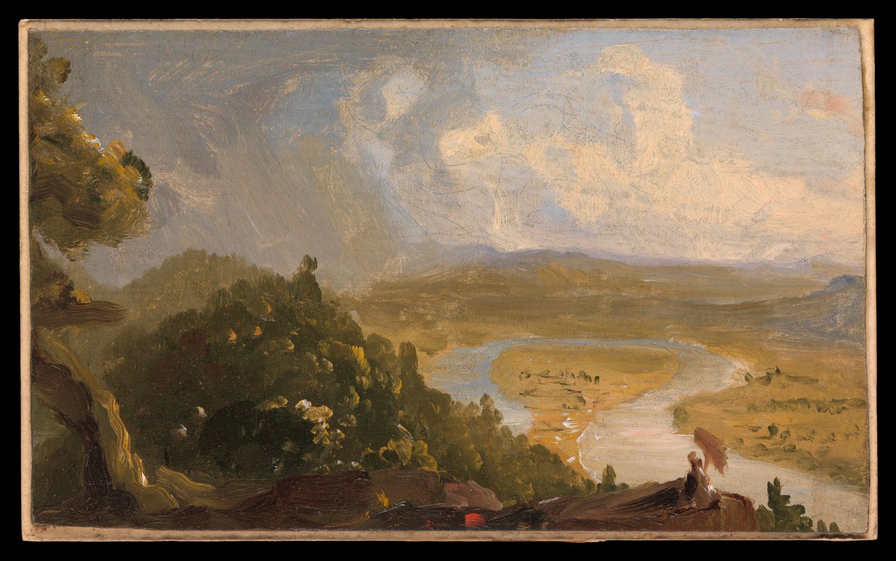 Skitse til Udsigt fra Mount Holyoke, Northampton, Massachusetts, efter et tordenvejr (Flodsløjfen) af Thomas Cole