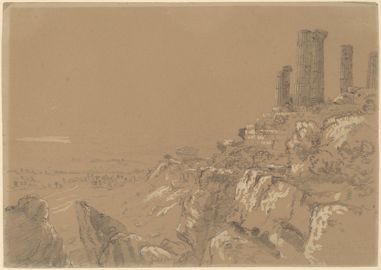 Templerne Juno, Lucina og Concordia - Agrigento, Sicilien af Thomas Cole