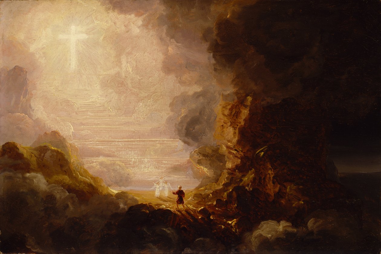 Korsets pilgrim ved slutningen af sin rejse, ca. 1846-48 (olie på lærred) af Thomas Cole