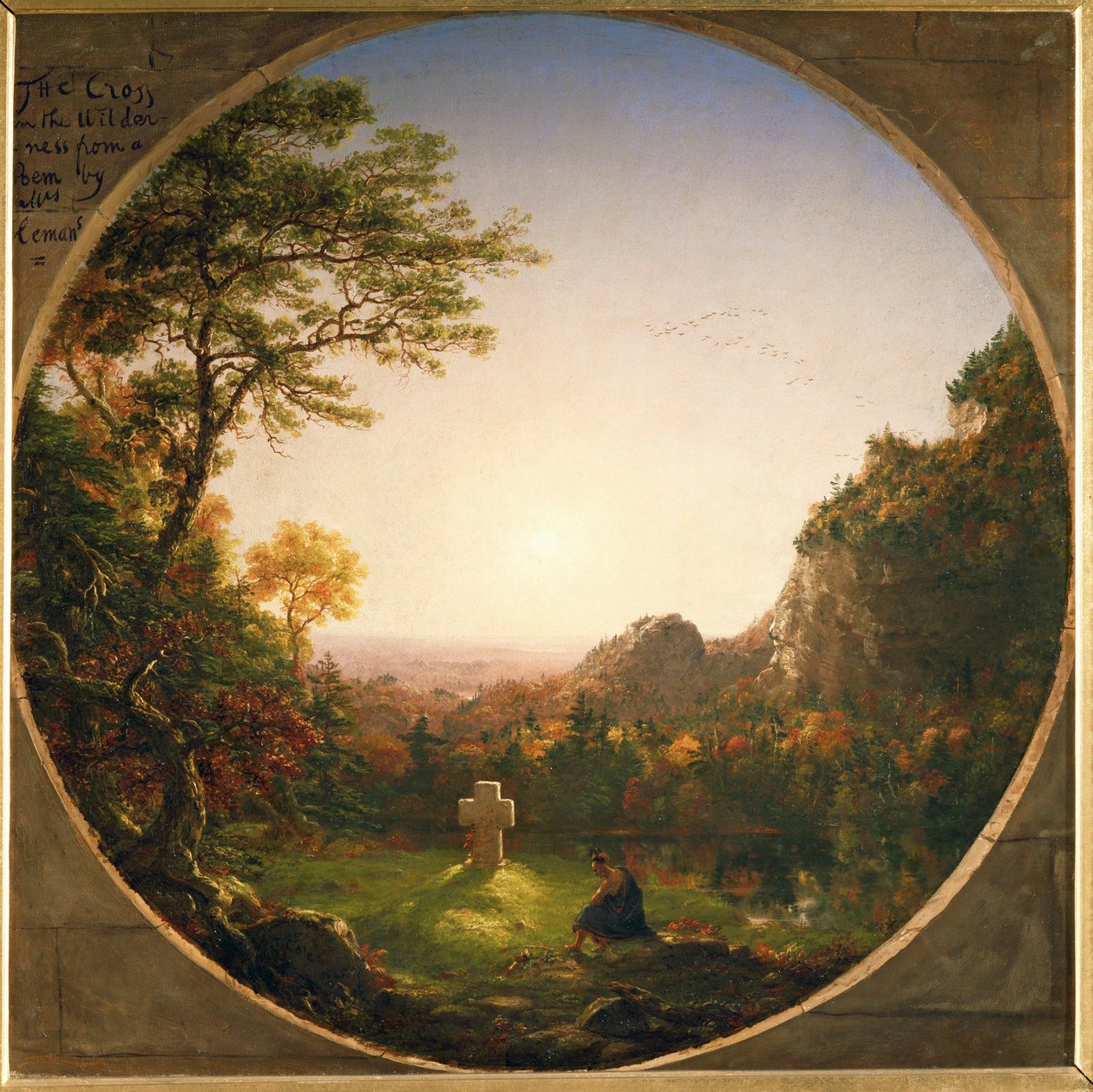 Det ensomme kors - efter et digt af Felicia Haymans ... (maleri på lærred) af Thomas Cole