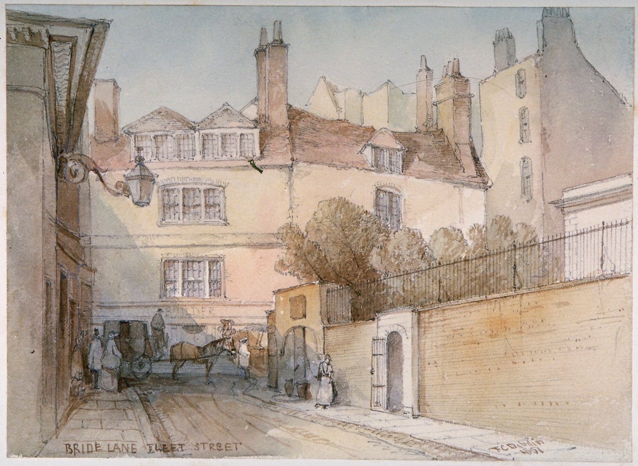 Bride Lane, City of London, 1851 af Thomas Colman Dibdin