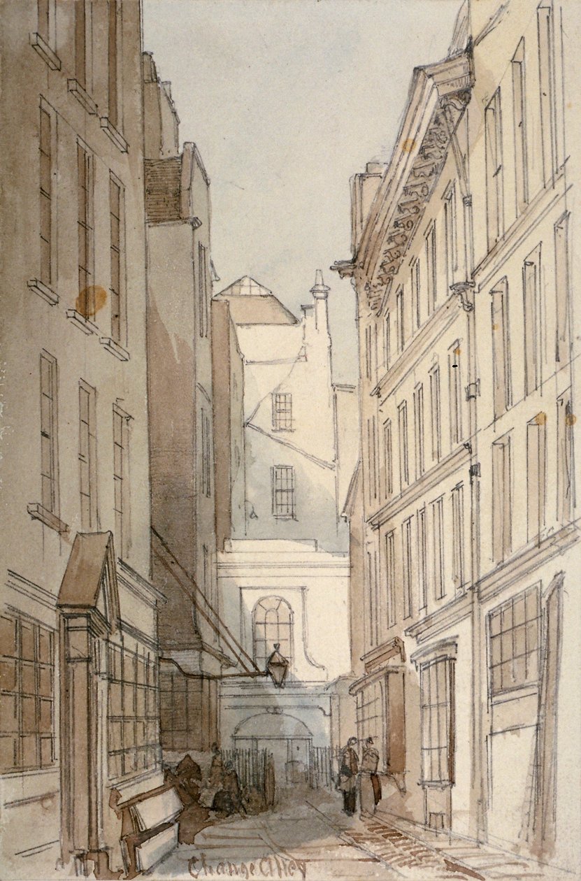 Change Alley, City of London, 1850 af Thomas Colman Dibdin
