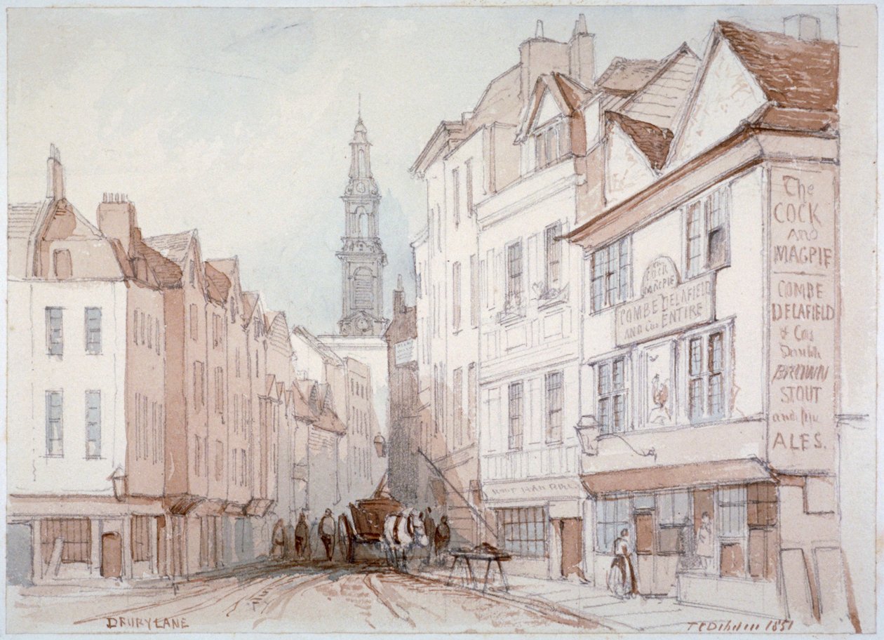 Drury Lane, Westminster, London, 1851 af Thomas Colman Dibdin