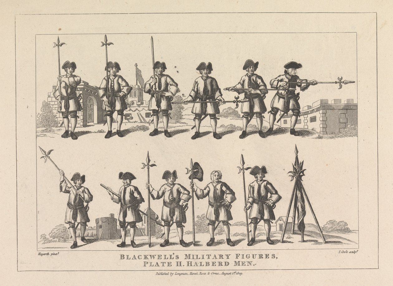 Blackwells militærfigurer, plade II, hellebarde mænd af Thomas Cook