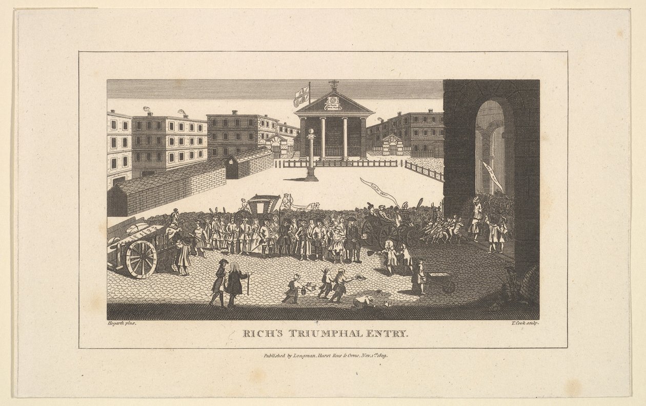 Richs Glory, or His Triumphant Entry into Covent Garden, december 1732, 1. november 1809. af Thomas Cook
