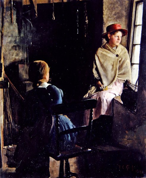 A Cottage Interior, Newlyn (1884 (olie på lærred) af Thomas Cooper Gotch