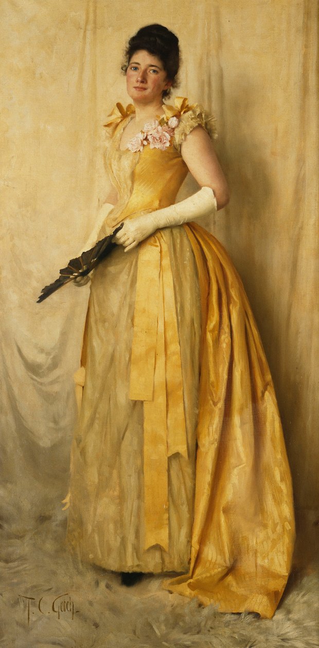 Damen i guld - Et portræt af fru, c.1891 af Thomas Cooper Gotch