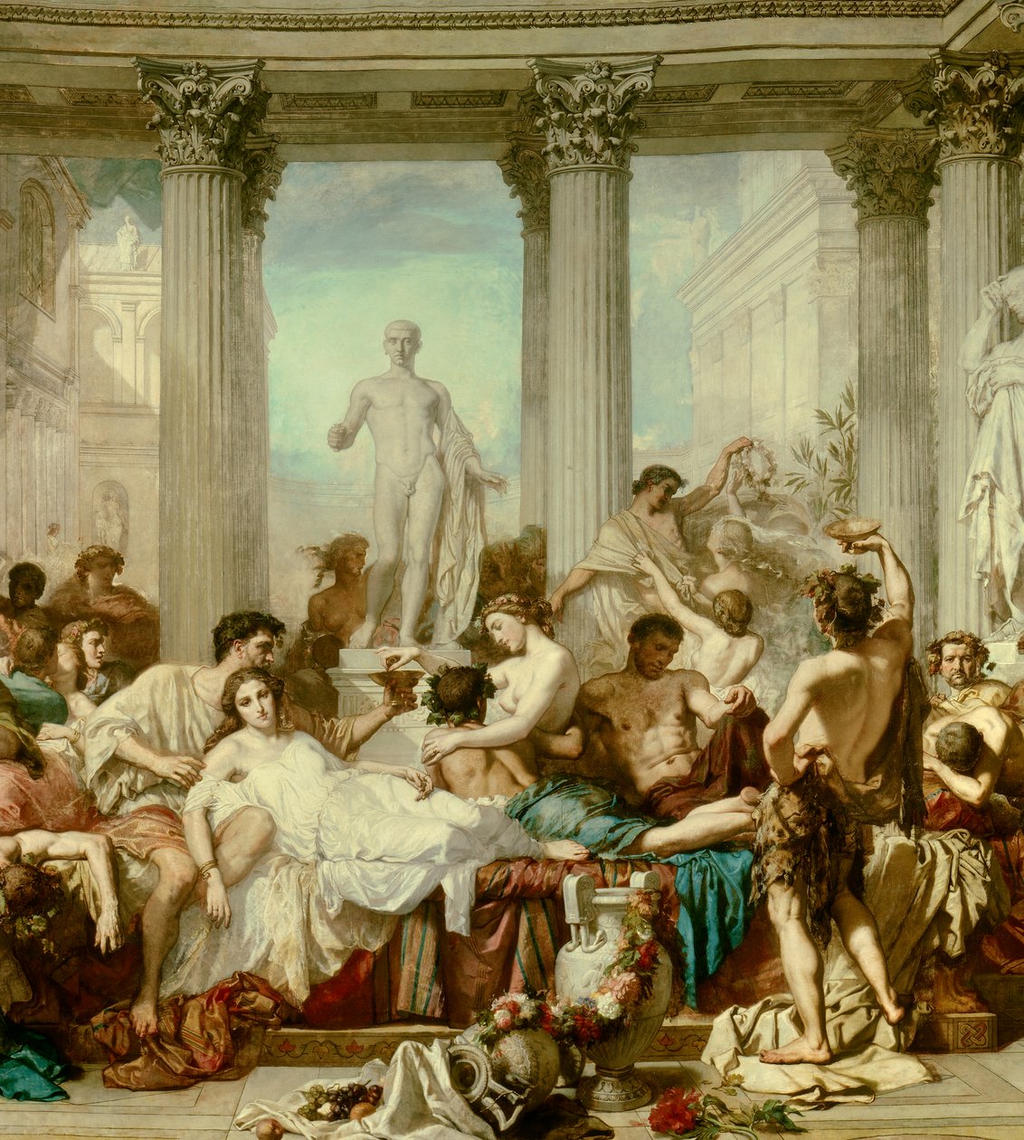Detalje af: Dekadencens romere, maleri af Thomas Couture (1815-1879) af Thomas Couture