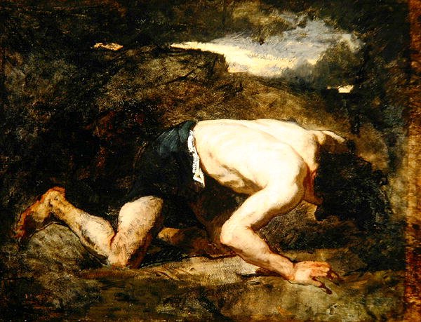 The Fugitive, Study for Timon of Athens, c.1857 (olie på lærred) af Thomas Couture
